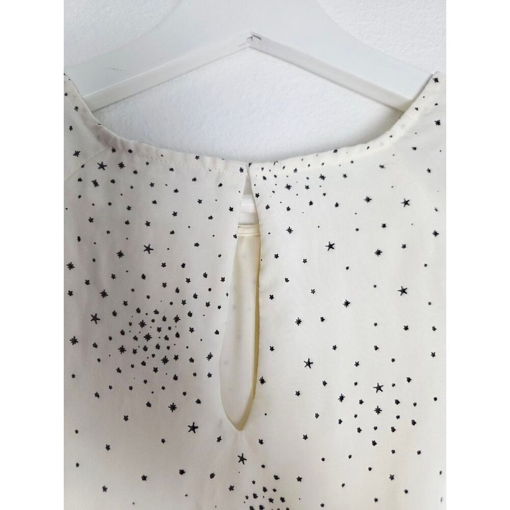 Maje Reto Dress 4 Small FR 36 Ecru Ivory Star Print Asymmetrical Midi NWT - Picture 14 of 16